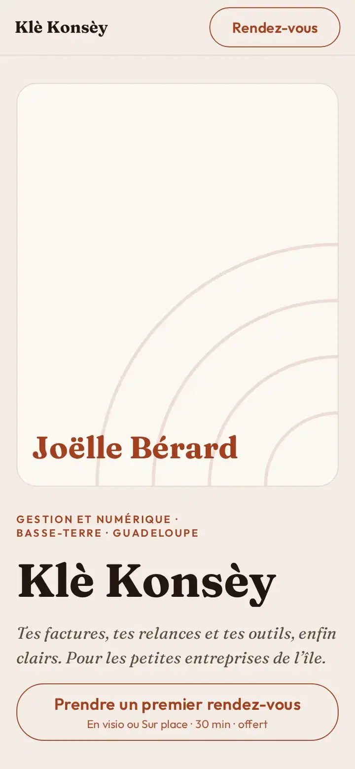 Konsèy, déclinaison Terre, sur téléphone