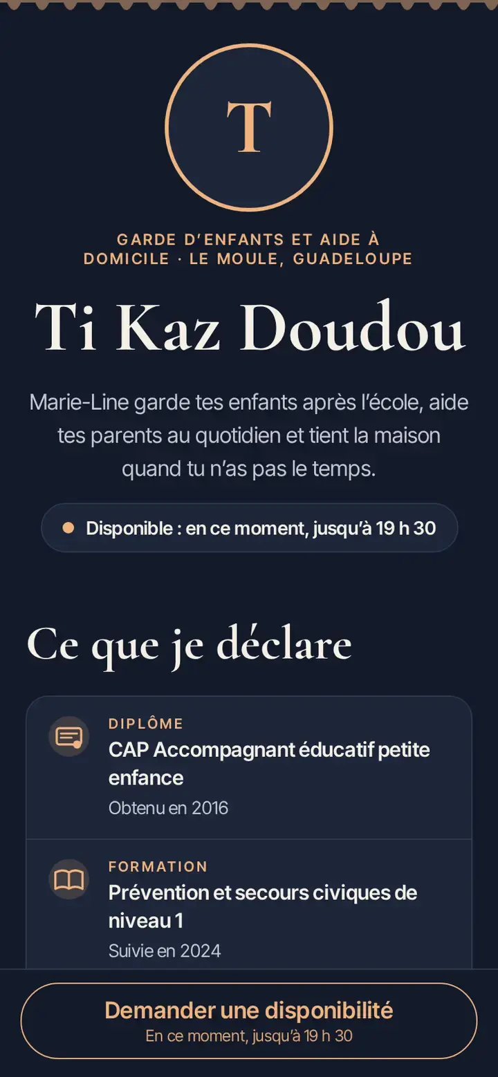 Lakay, déclinaison Veillée, sur téléphone