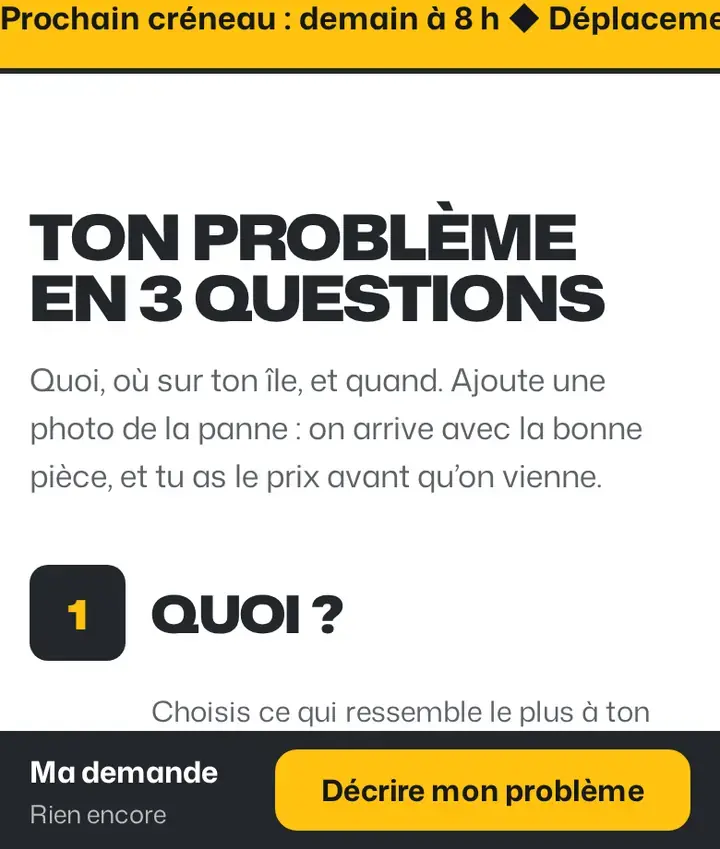 Le bon de demande en direct, dans le thème Sèvis