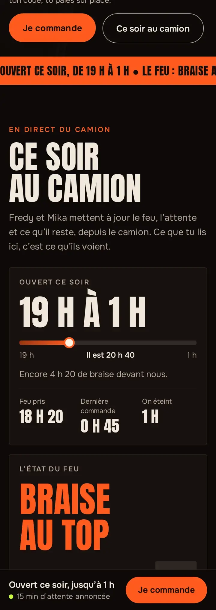 Ce soir au camion, dans le thème Boukan