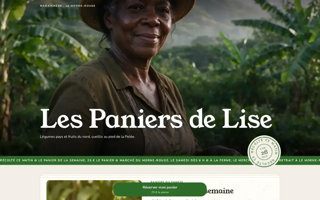 La vitrine d’exemple du thème Jaden, sur ordinateur