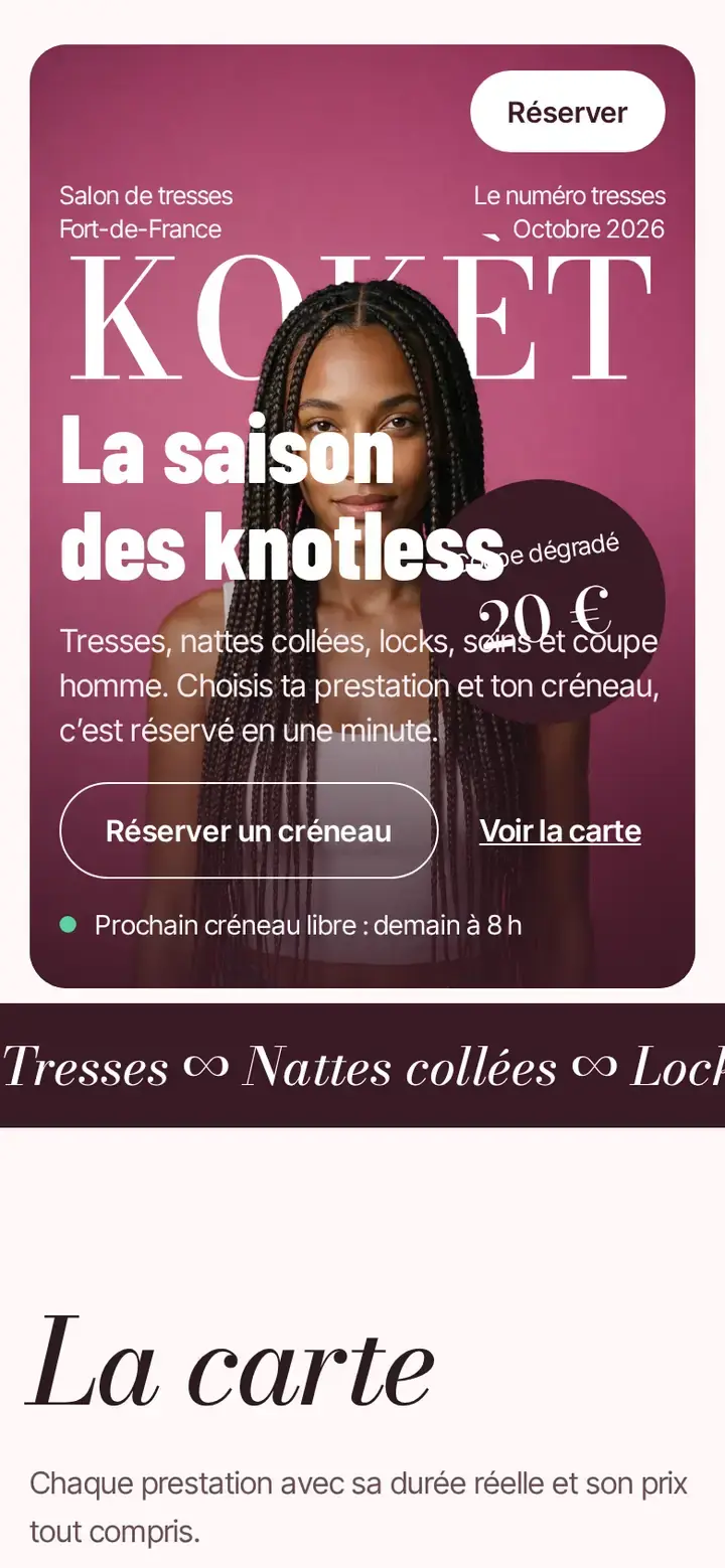 Salon, déclinaison Ongles, sur téléphone