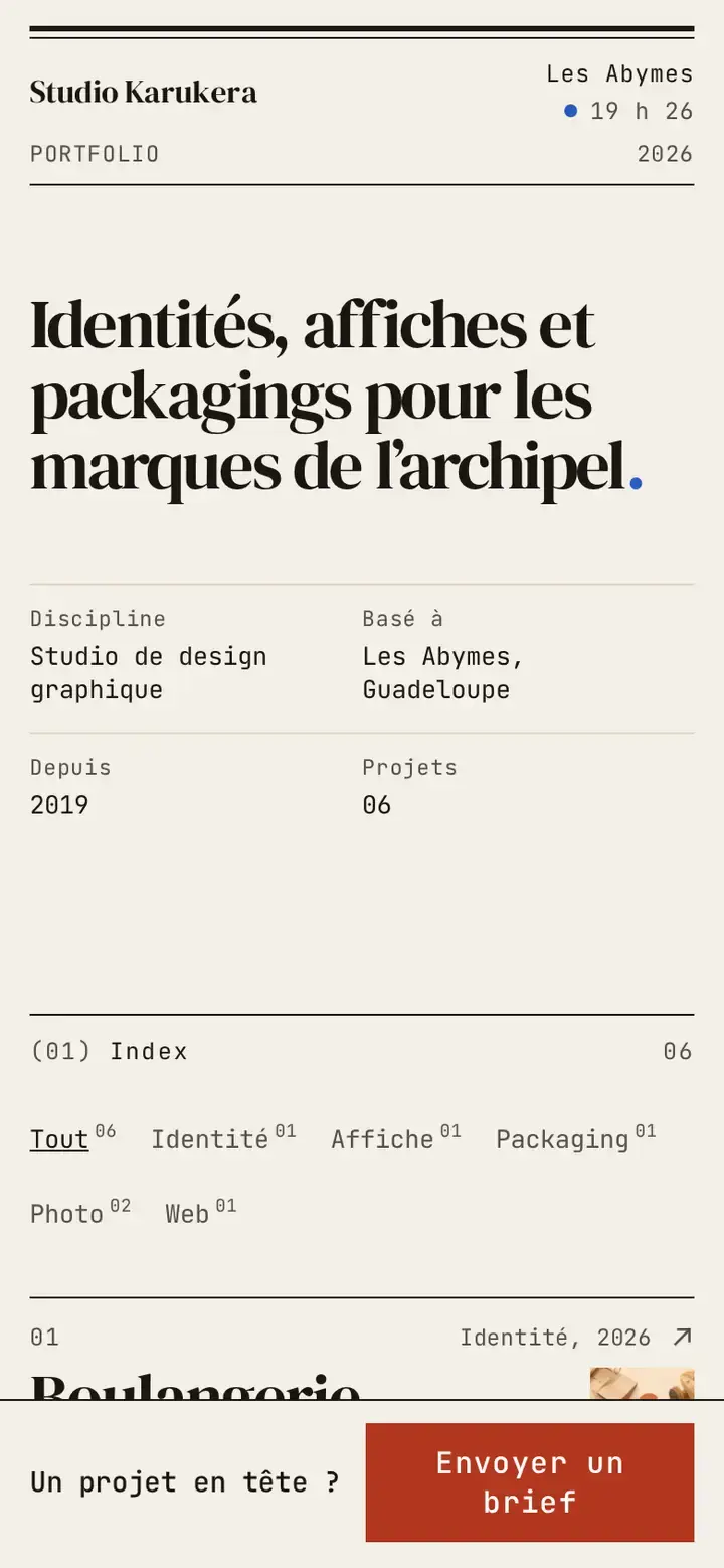 Studio, déclinaison Éditorial, sur téléphone
