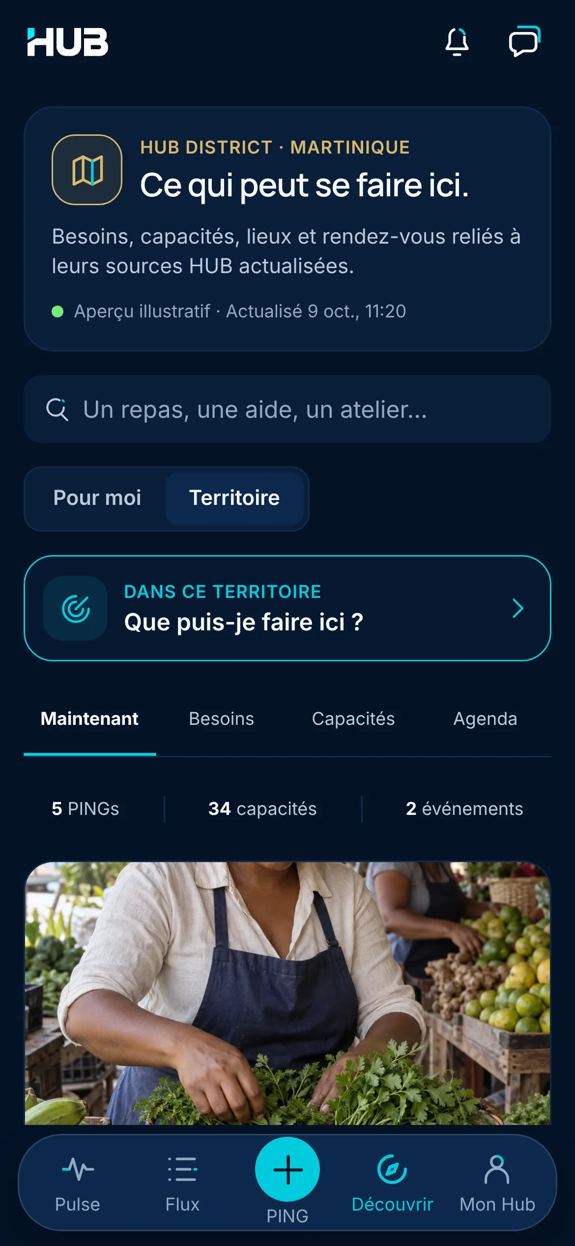 HUB District en Martinique : ce qui peut se faire ici, besoins, capacités et agenda reliés à leur source.